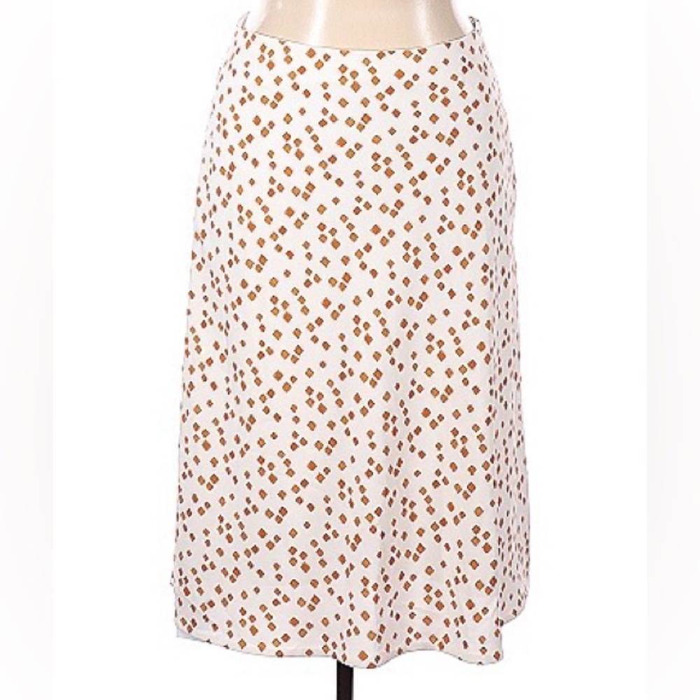 MM. LaFleur Size 14 Casual Skirt Ivory w/ Orange